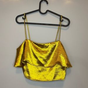Silence + Noise Urban Outfitters gold crop top